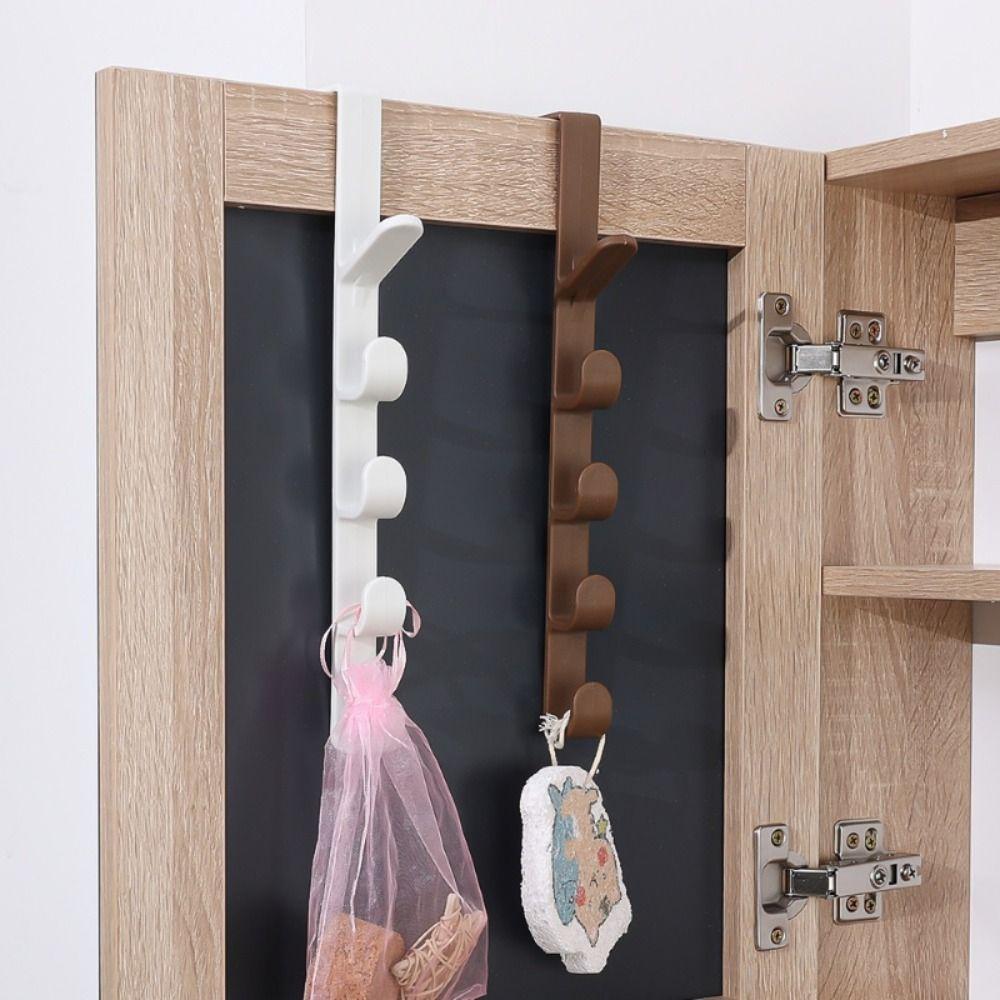 5 Hooks Coat Hook Wall-mounted Hanging Rack New Door Hanger Hooks  for Clothes Bag Caps Purse