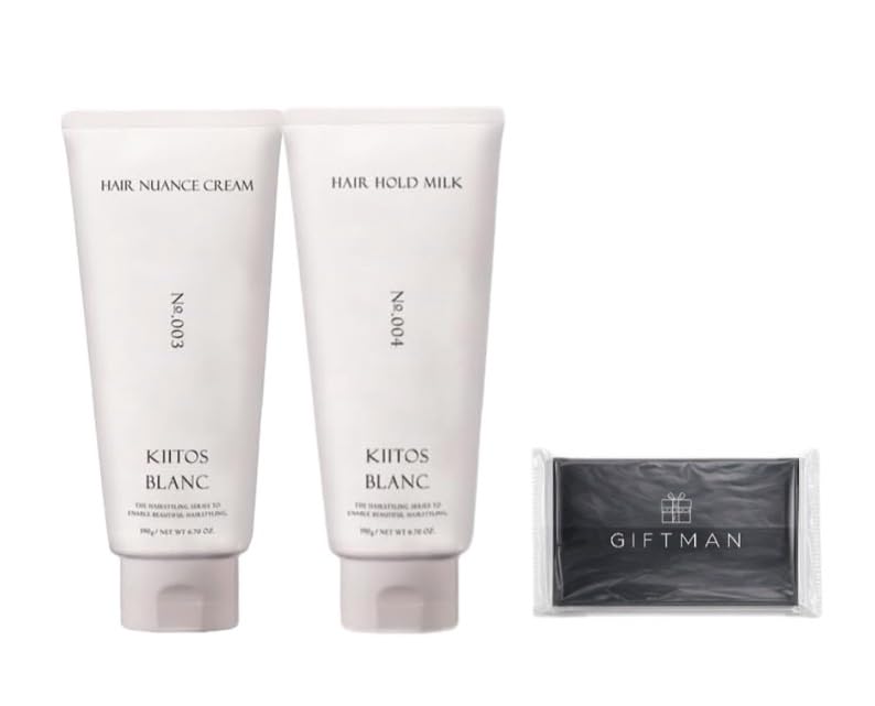 SUNCALL Kiitos Blanc Hair Nuance Cream 3 (190g) & Hair Hold Milk 4 (190g) Set with Original Tissues - Salon Exclusive Product