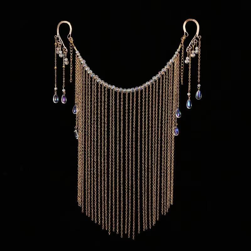 Quastenmaske Maskerade Luxus Gesichtsschmuck Sexy Kette Wassertropfen Cosplay Gesichtszubehör Bedecken Gesicht Stirn Kopfschmuck