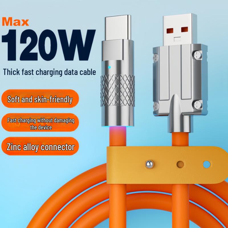 Jike 1m Liquid Silicone Zinc Alloy Fast Charging Cable for Apple, Android, Type-C