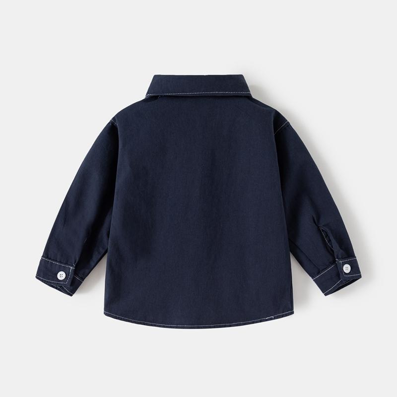 2-10 Years Kids Boys Lapel Long Sleeve Pullover Spring Autumn Coat