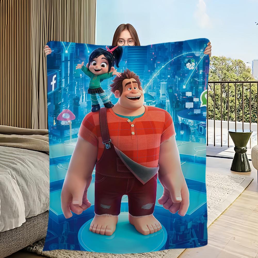 R-Ralph B-Breaks the I-Internet 2 DSN Blanket Flannel Warm Comfort Soft Plush Blanket For Picnic Beds Sofas Homes And Bedrooms