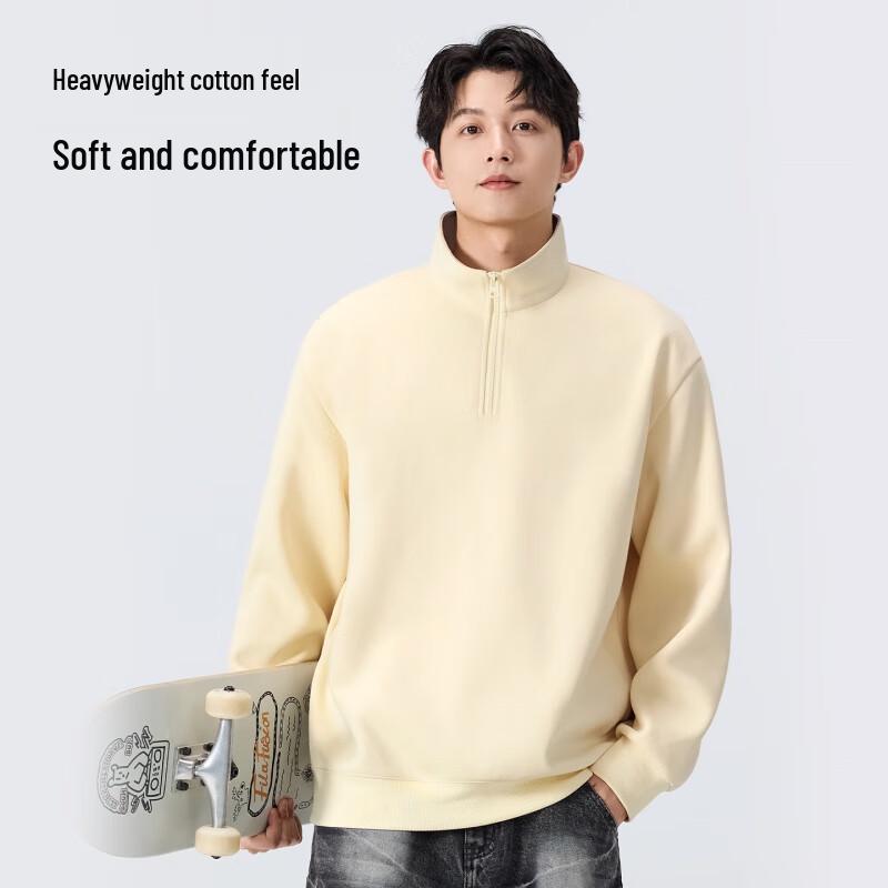 MINISO Unisex Half-Zip Stand Collar Heavyweight Sweatshirt