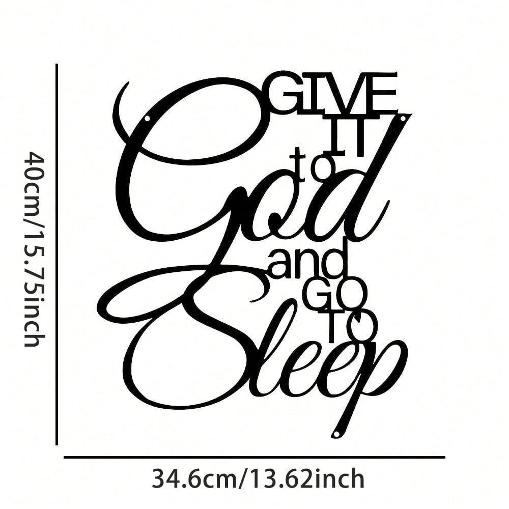 

Iron Wall Art Decor Sign Trust God and Sleep Metal Home Decor for Living Room Bedroom Office Gift чорний