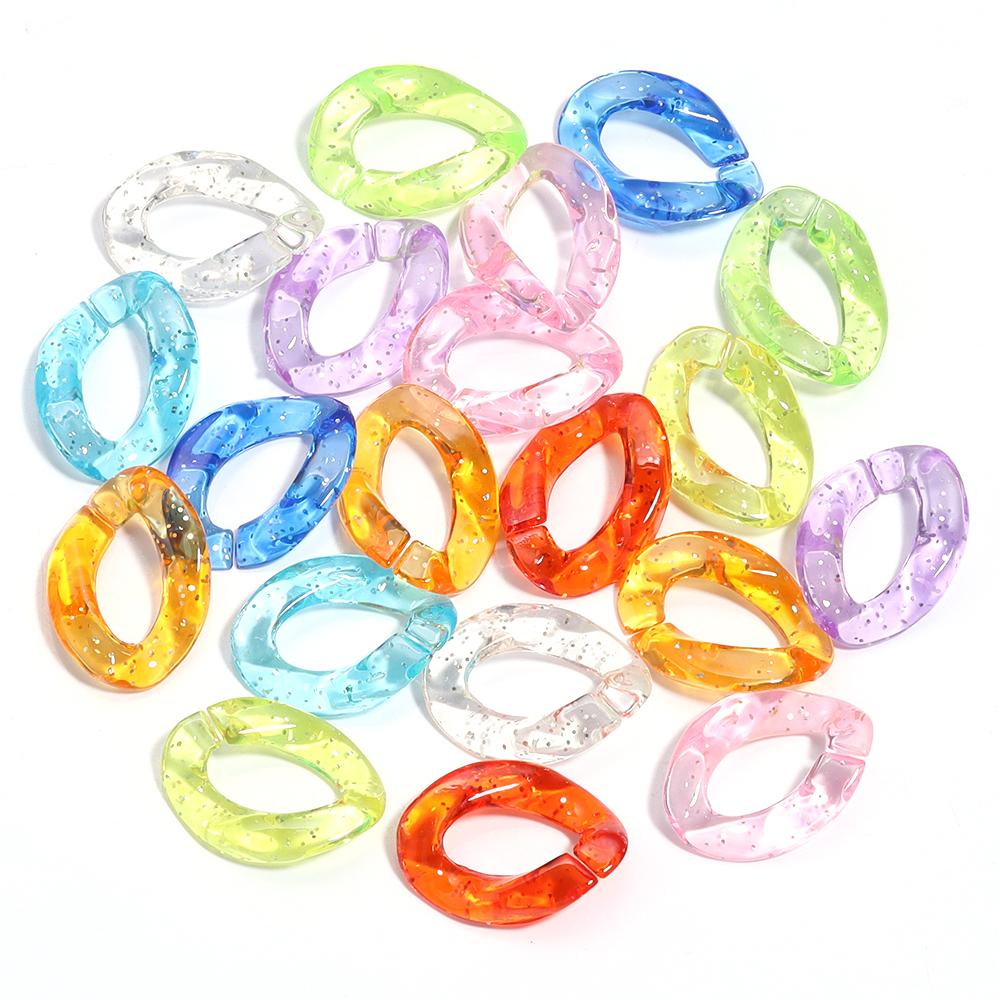 

20pcs/Lot High Brightness Transparent Mixed Color Acrylic Chain Buckles For Jewelry Making DIY Necklace Bracelet Accessories