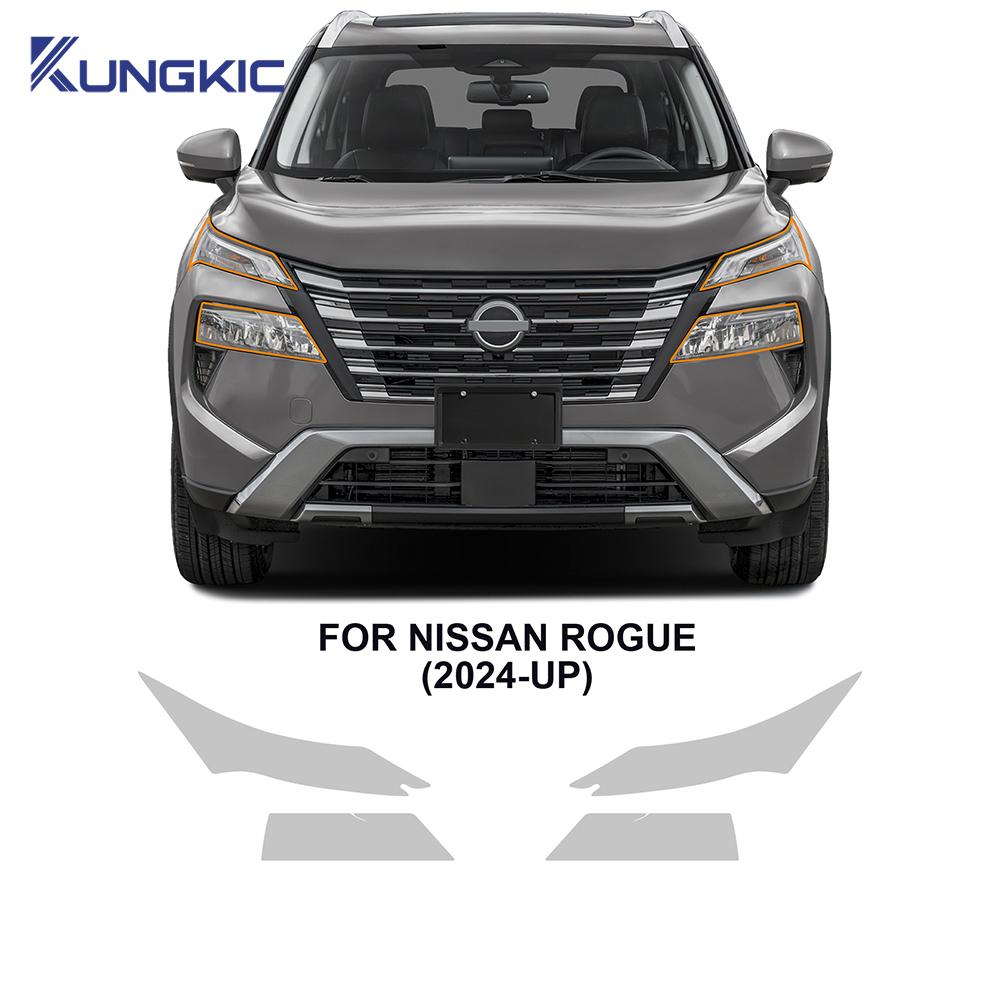 

Для Nissan X-trail Rogue 2024 2025 Плівка для фар Чорний дим Захисна плівка для стійок B C ТПУ Попередньо вирізана Захист від подряпин Прозора With tools