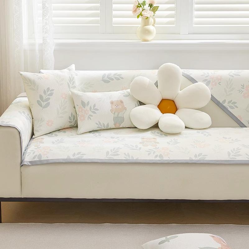 Summer Rattan Mat Sofa Cushion Summer Ice Silk Mat Seat Cushion Non-Slip  New Cool Cushion Sofa Cover Towel