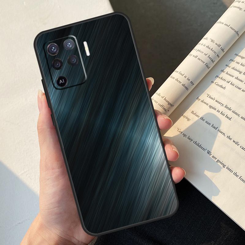 Brushed Metal Texture Steel Print Case For Oppo A80 A60 A40 A78 A38 A18 A98 A58 A96 A76 A16 A94 A74 A54 A15 A17 A57 A77 A5 Pro