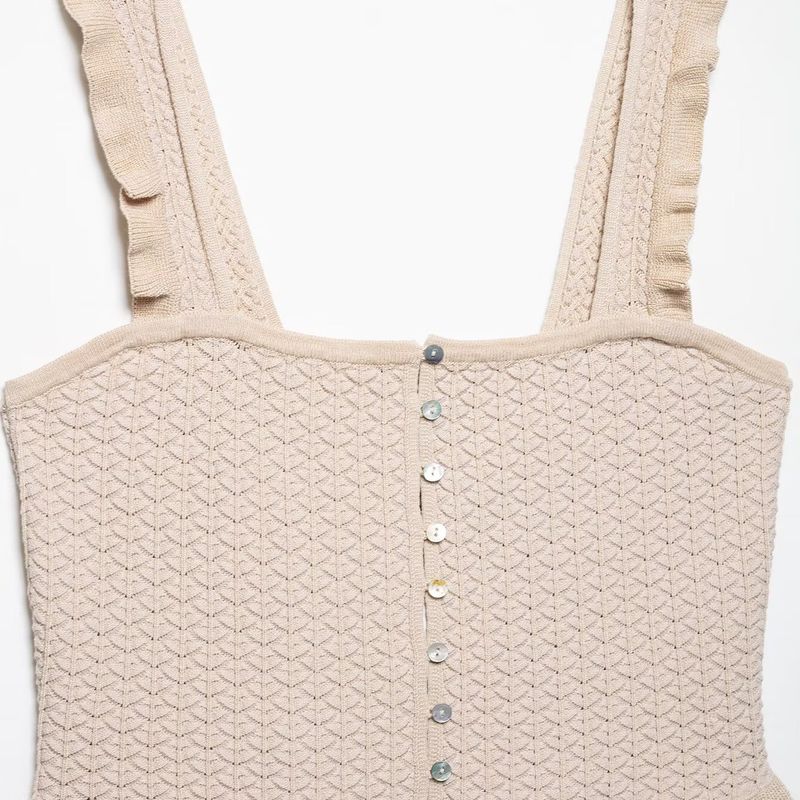 Kaslead New Women Clothes Western Style Fashion Simple Corset Knitted Top 4192039