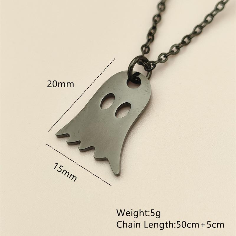 Little Cute Ghost Pendant Necklace Halloween Funny Jewelry Gift