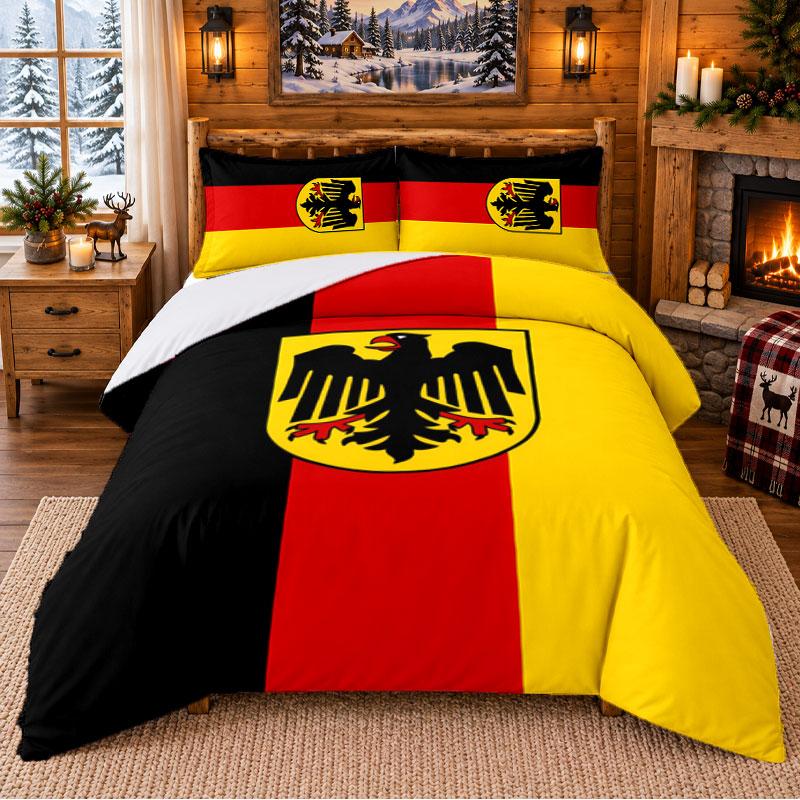 Germany National Team Pattern Bedding 3Pcs Set Bed Sheet And Pillowcases For Indoor Bedroom