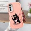 Cartoon Black Cat Case for Samsung Galaxy A52 A14 A15 A12 A16 A11 A21s A13 Soft Phone Cover A06 A23 A03 A05 A33 A53 A04 A22