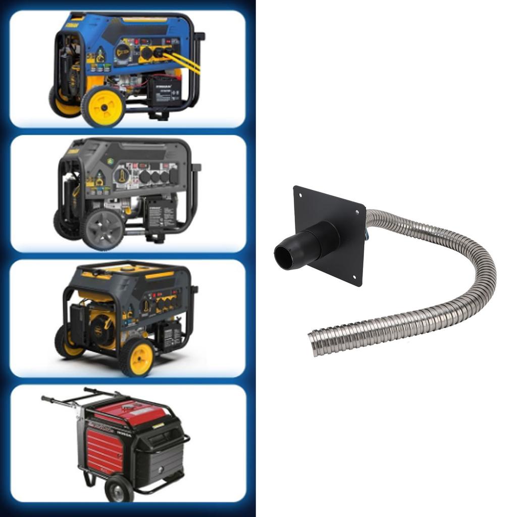 Generator Exhaust Extension Kit Stainless Steel Noise Reduction Insulated Through Wall Mounting Plate Safely Vent Exhaust for Home