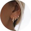 Fashion Gold Color U-shape Hoop Earrings for Women Dainty CZ Zircon Mini Circle Huggie Hoops Set Cartilage Zircon 3pair