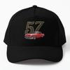 1957 Chevy Bel Air Red Vintage Cars  Baseball Cap Hat Printed Summer Women Boys Outdoor Solid Color Sport Bonnet  Black