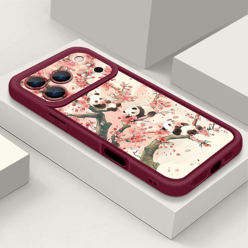 Cute Panda Pattern TPU Phone Case For iPhone 17 Pro 17e 15 16 Pro Max 14 13 Pro Max 16e Shockproof Soft Silicone Back Cover