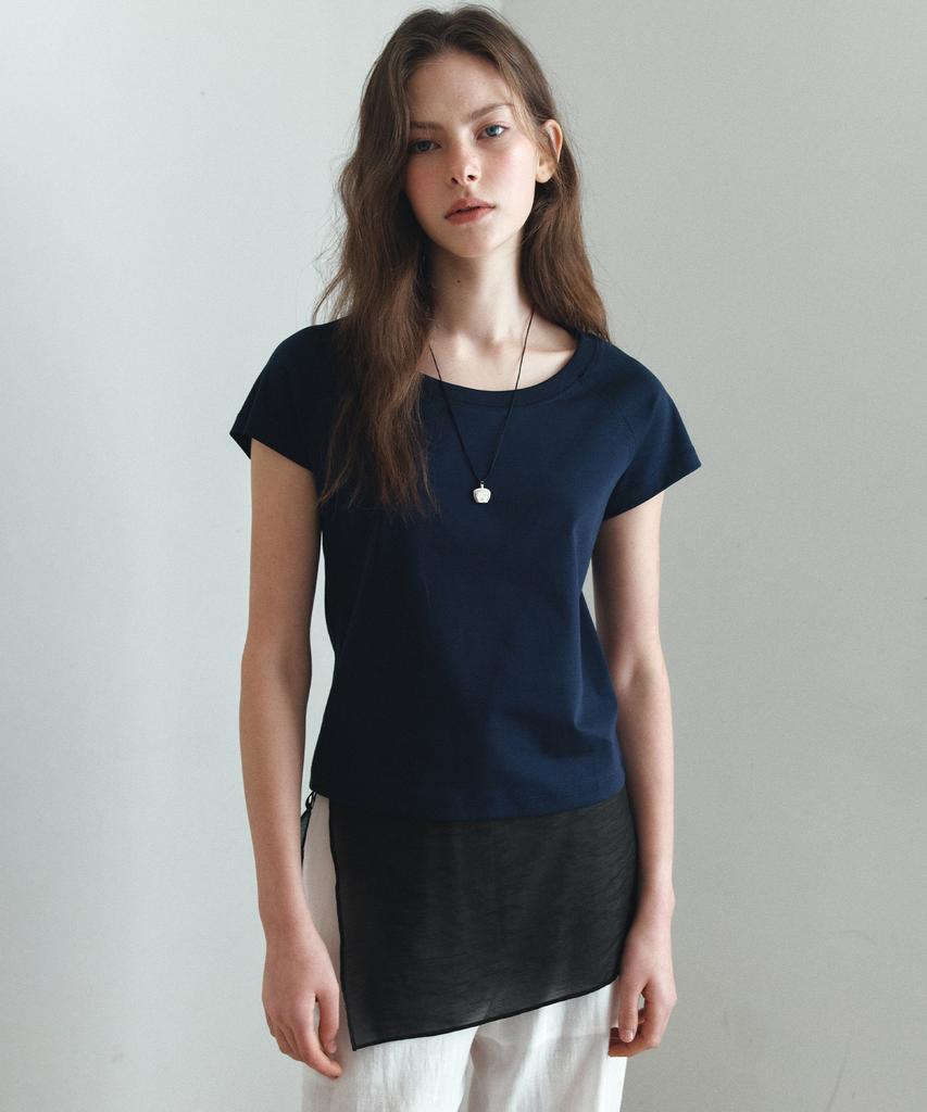 Banwonateullie A3594 Essential Scoop Neck T-Shirt_Navy