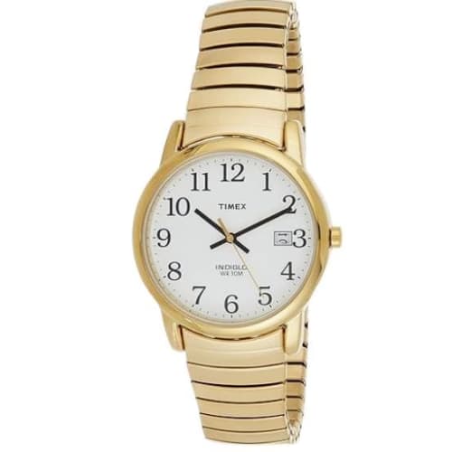 

TIMEX Men s Easy Reader Watch T2H301, Quartz Movement, 3 ATM Water Resistance, Mineral Glass, White Dial, Brass
