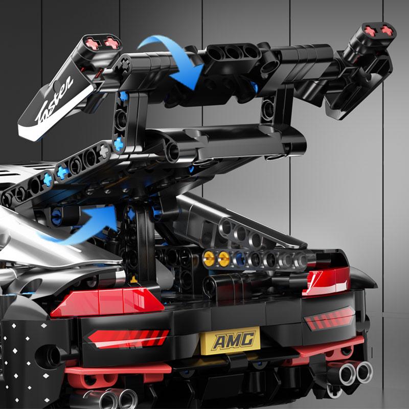 Zestaw klocków samochodowych wyścigowych 1466 szt., 1 szt.:Zestaw modeli pojazdów sportowych w skali 14 dla dorosłych, zabawki na prezent urodzinowy dla chłopców
