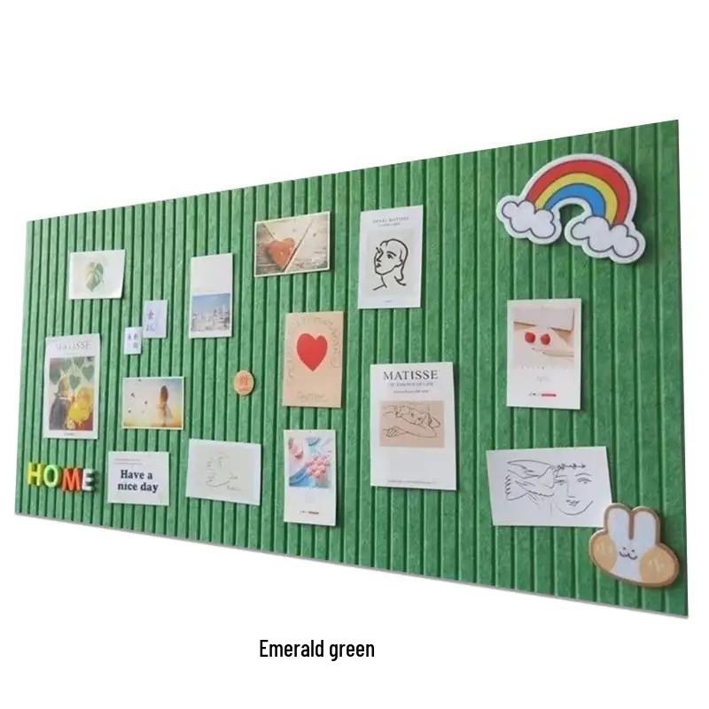 Grooved Felt Wall Sticker Stripes - No-Drill Decorative Panel for Classroom & Living Room.