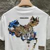 Summer Short-sleeved T-shirt Men's Breathable Soft Top Embroidered Print Casual T-shirt