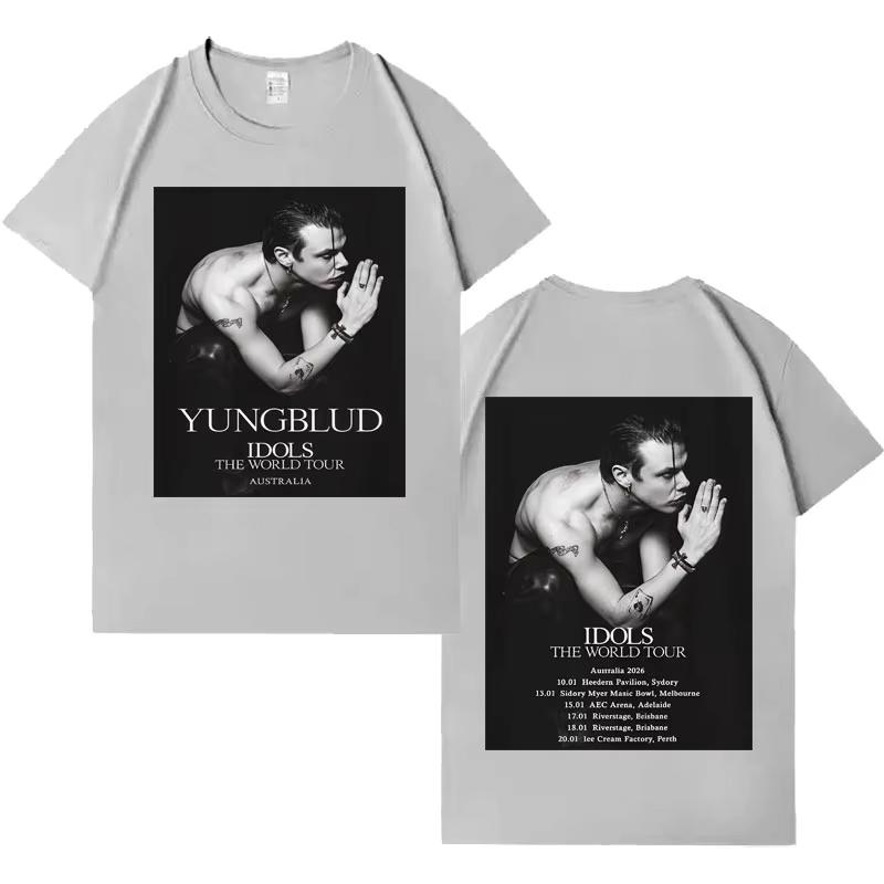 Rapper Yungblud World Tour 2026 Spring Summer Print Short Sleeve Top Mens Women Gothic Pop Music Crewneck Cozy Casual Tshirt