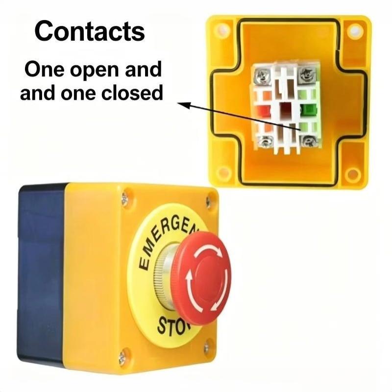 660V 10A Emergency Stop Button Switch Box Waterproof Safety Stop Push Button With Rain Cover For Industrial Machine
