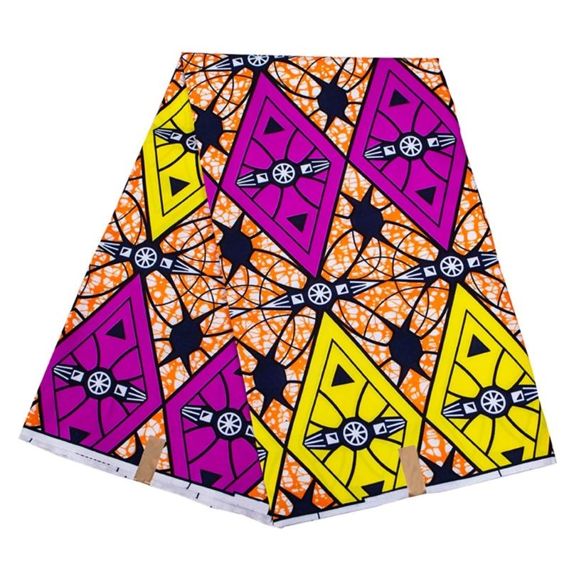 African Waxed Printing Fabric 3Yard Double Side Geometric Print Polyester Fabric For Sewing Craft and Home Decoration