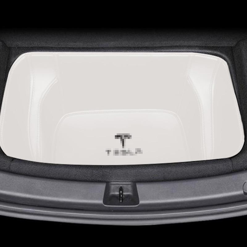 Tesla Model Y/3 Front & Rear Trunk Mats - Leather Style, Full Coverage, Refresh Version