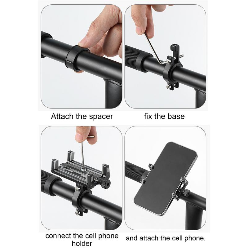 Bicycle Phone Holder Aluminum Alloy Bike Handlebar Phone Mount 360 Rotatable Cell Phone Rack Bracket For Cycling Bike Accessory