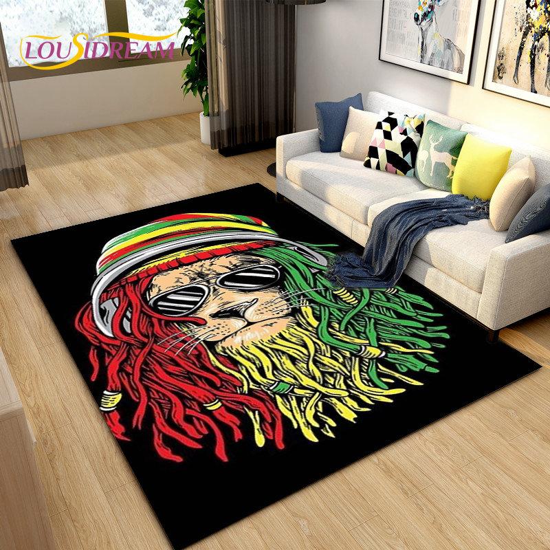 3D Beast Lion Cartoon Animal Area Rug Carpet for Living Room Bedroom Playroom Sofa decor home Non-slip rug Floor Mat Soft