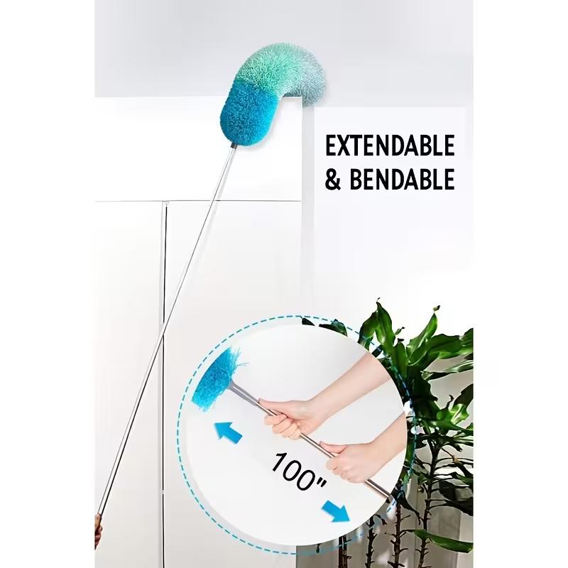 Extendable Microfiber Duster Flexible Long Handle Telescopic Pole Electrostatic Dust Cleaning Brush for Home Office Car Duster