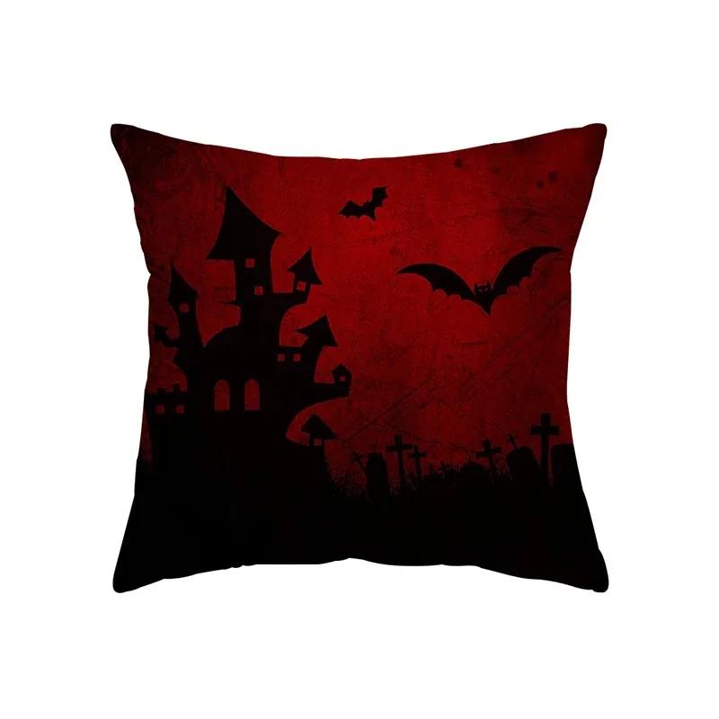 Halloween-themed Decorative Pillowcase, Cross Haunted House, Office, Living Room, Sofa, Car