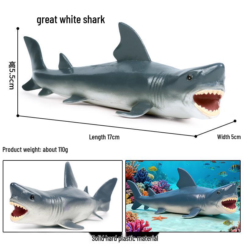Children s Marine Life Model: Three-Headed Shark, Great White, Orca, Megalodon, Dunkleosteus Toy Ornament