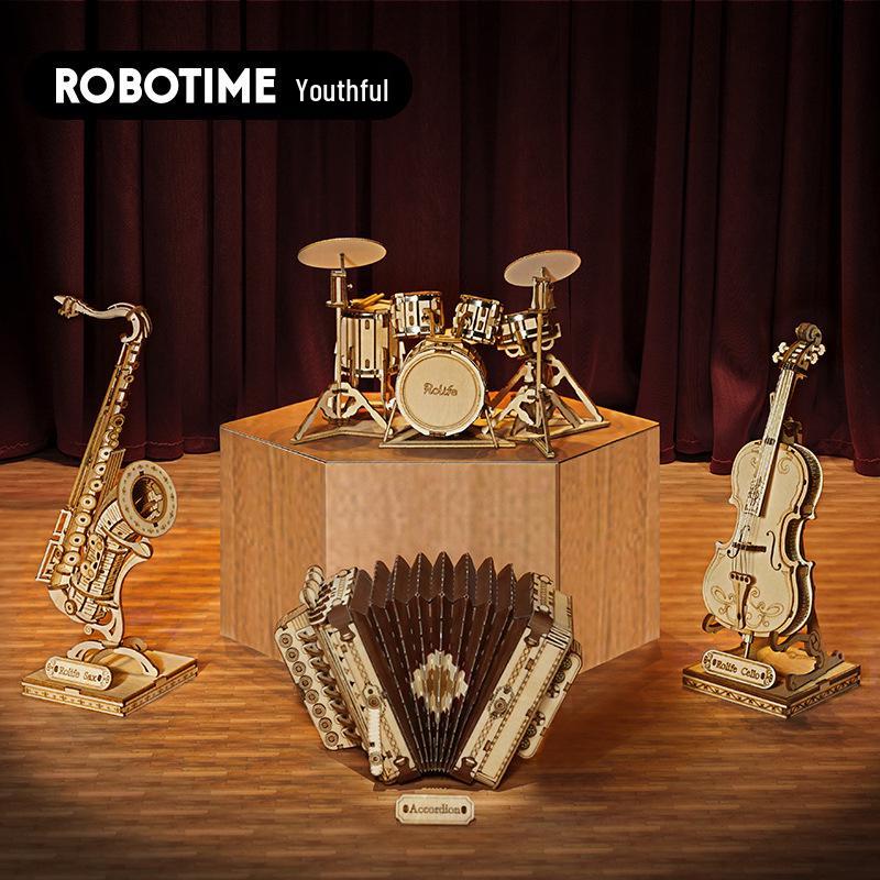 

Robotime Wooden 3D Musical Instrument Puzzle DIY Toy Gift for Children