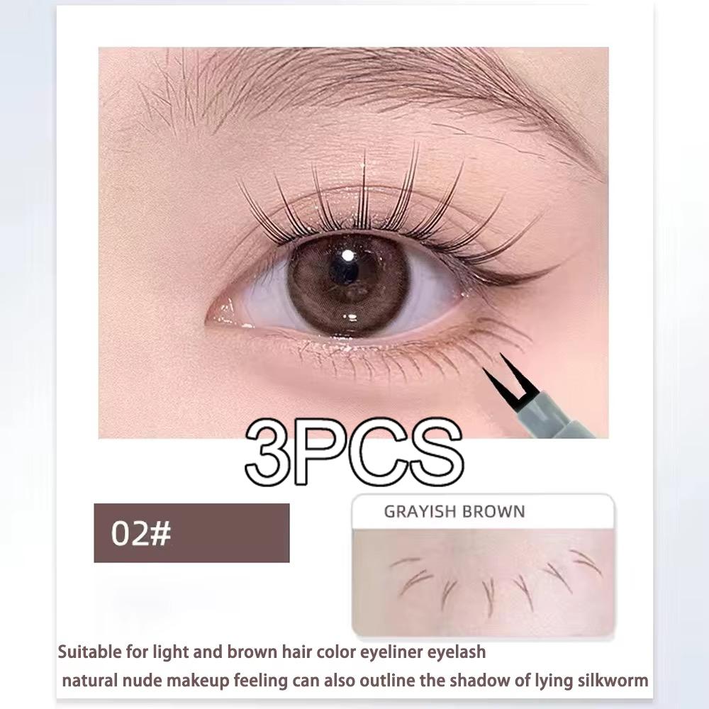 Dubbele klauw eyeliner extreem dunne twee-klauw onderste wimpers eyeliner vloeibare pen is waterdicht, vlekbestendig en zweetbestendig