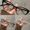 New Cat Eye Frame Anti-blue Light Flat Light Mirror Fashionable High-end Personalized Glasses Frame