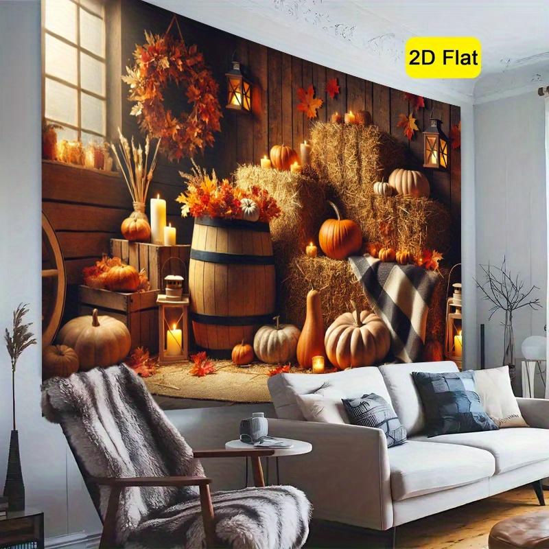 2D Plane 1 Piece of Autumn Harvest Background Fabric Rustic Style Autumn Photography Background Fabric