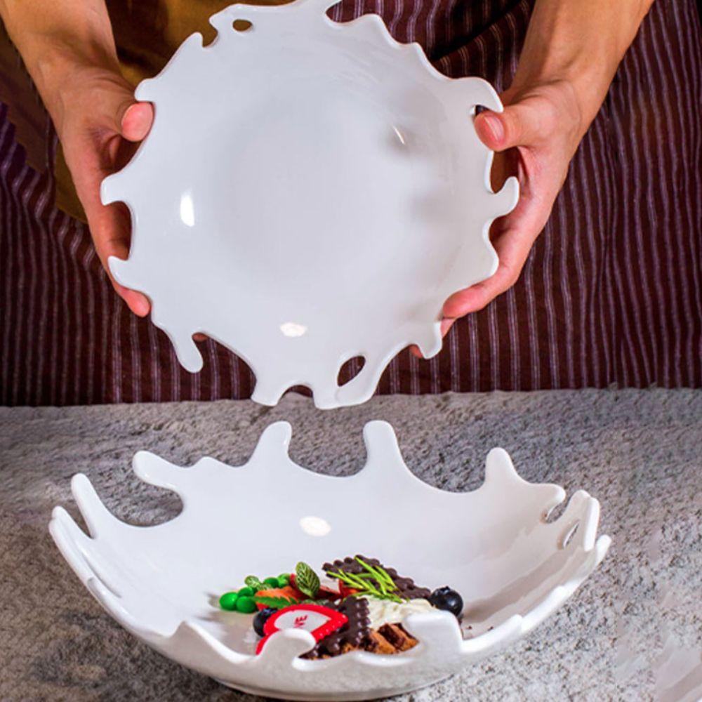 Nordic Style Irregular Porcelain Dinner Dish Heat-resistant Snack Tray Microwave Oven