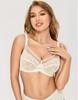 Large Size Bra for No Makes You Look H95 [DOBREVA] Women, Lace, See-through, Sexy, Underwired, Pads, Smaller, Parchment,
