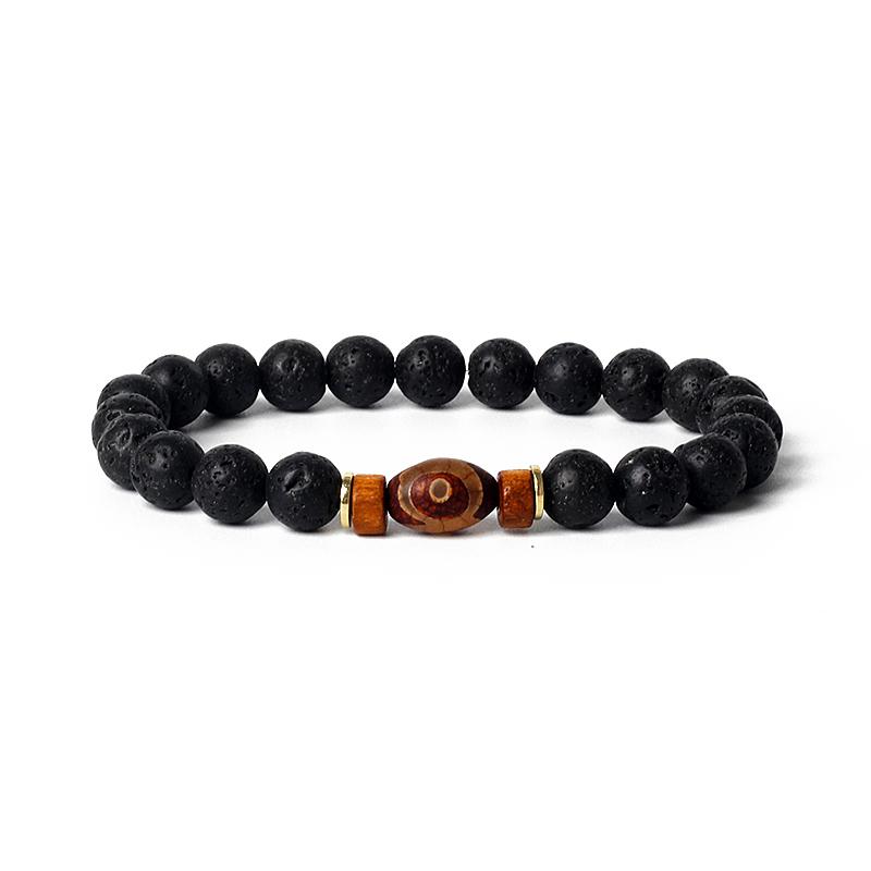 Lava Onyx Dzi Tibetan Buddha Bracelets Men Volcanic Stone Chakra Beads Diffuser Bracelet Women Vintage Meditation Amulet Jewelry