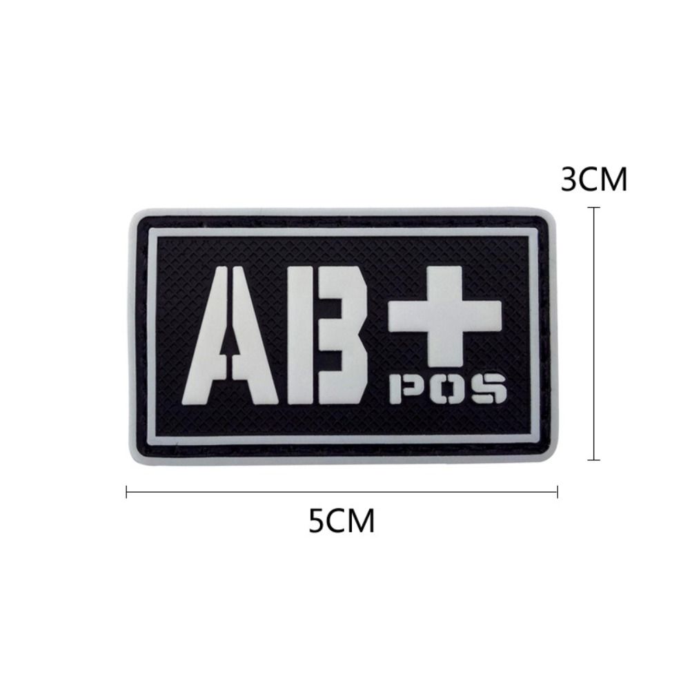 PVC Glue Stamp Blood Type Magic Sticker Embroidered Patch Emergency Armband  Helmet Decoration