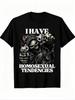 Cooles Skelett-Krieger-T-Shirt Mit Kräftigem Textdruck Unisex Oversized Passform Atmungsaktives Gewebe Für Den Täglichen Gebrauch