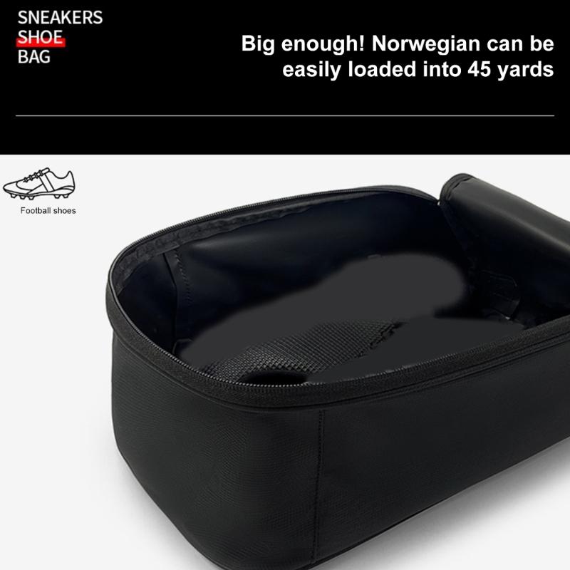 Breathable Sports Shoe Storage Case Water Resistant Zippered Canvas Footwear Organizer with Reinforced Handles