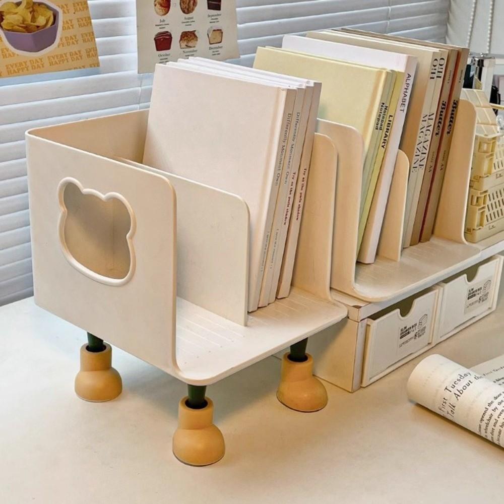 Divide Design Desktop Bookshelf hollow Bear Book Organizer Cartoon Storage Rack Home Organizer