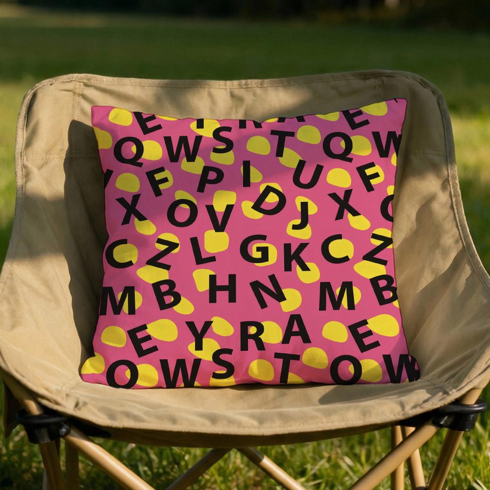Simple English letters Cushion Cover Soft Reversible  Durable Pillow Cover  MultiScene Use for Home  Car Daily Comfort