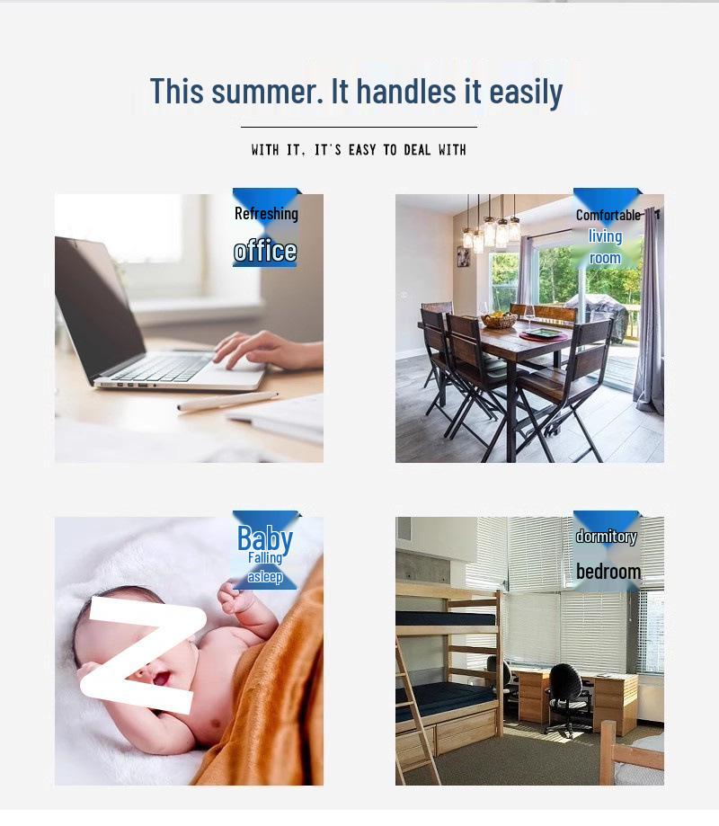 Quiet Mini Five-Blade Floor Fan for Home, Dorm, and Office