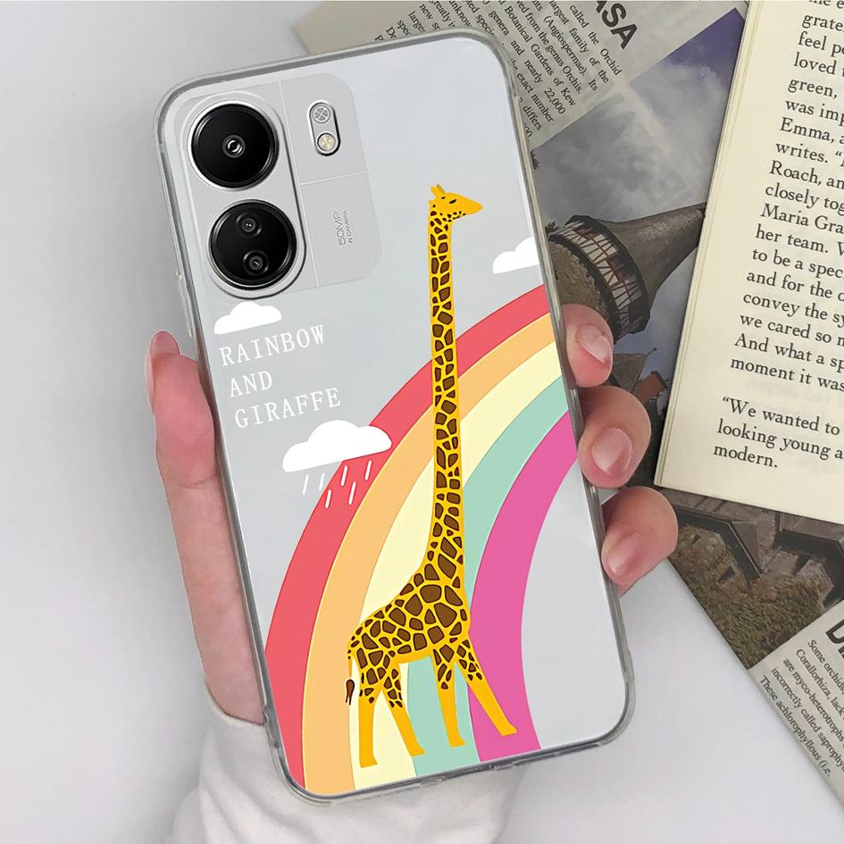 For Xiaomi Redmi A3 Note 12S K70 Pro K60 Ultra 13C Note 13 Pro 4G 5G Phone Cases Cover Pretty Rainbow Silicone Soft TPU Transparent Housing For Redmi