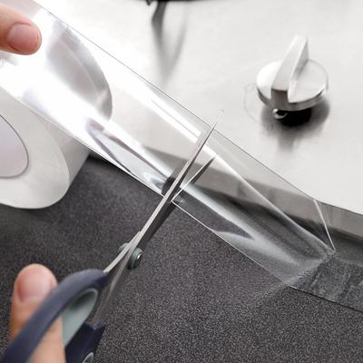 Cinta transparente impermeable para fregadero de cocina, Nano moho, fuerte autoadhesivo, sello de agua para piscina, tira para huecos de baño, pegatinas de silicona