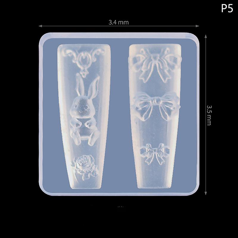 3D Mini Silicone Mold Butterfly Flower Nail Art Decorations Nails DIY Design Flower Shell Nail Mold Stamping Plate Manicure Mold